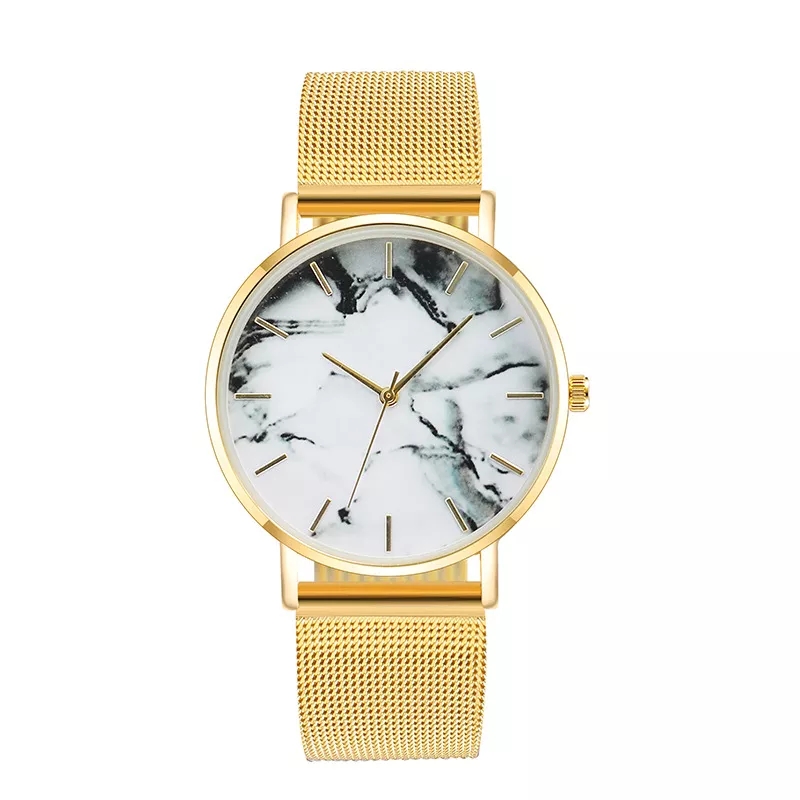 Elegantné dámske hodinky - zlaté, mramorové