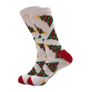 Ponožky s Vianočným motívom biele - Stromček