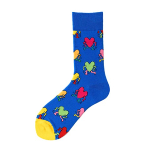 Ponožky s motívom modré - srdiečka