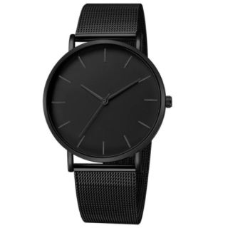 Štýlové kovové hodinky- čierne