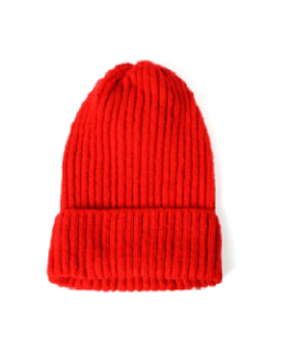Pestrofarebná rebrovaná čiapka - Červená