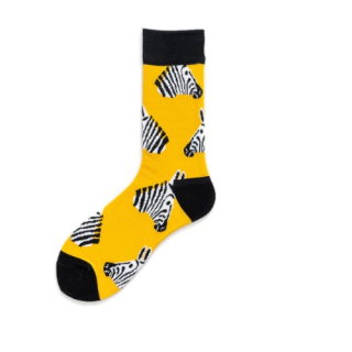 Ponožky s motívom žlté - zebra